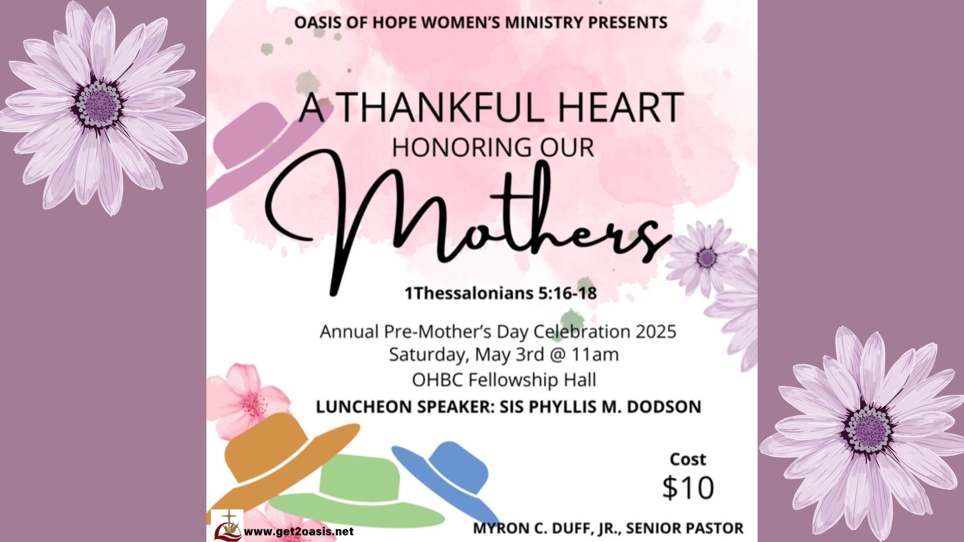 Women's Ministry Annual Pre-Mother's Day Celebration